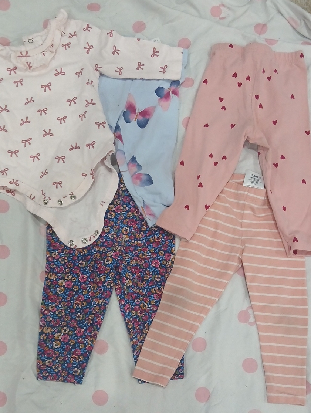 Mixed Baby Leggings & Bodysuit Set - Pink & Floral